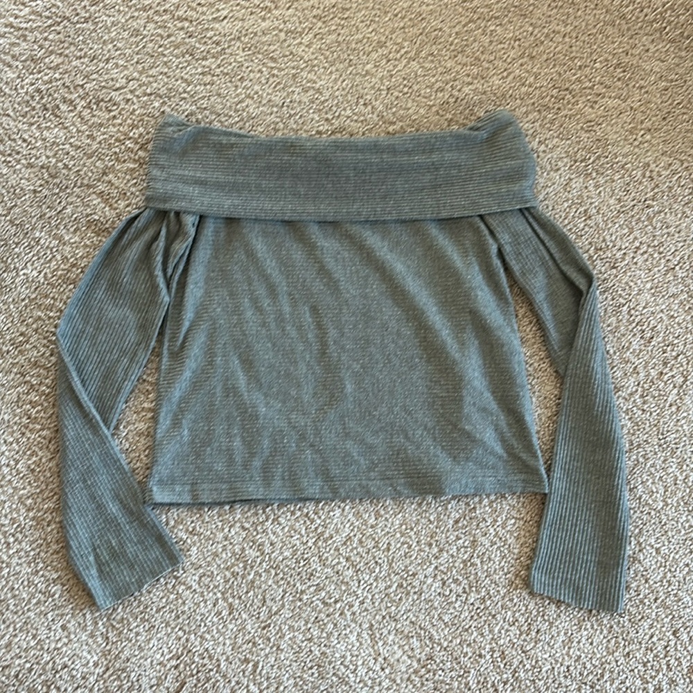 Zara | Gray Off-the-shoulder Top